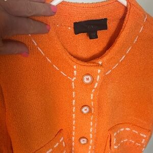 Zara Vibrant Orange Cardigan Sweater